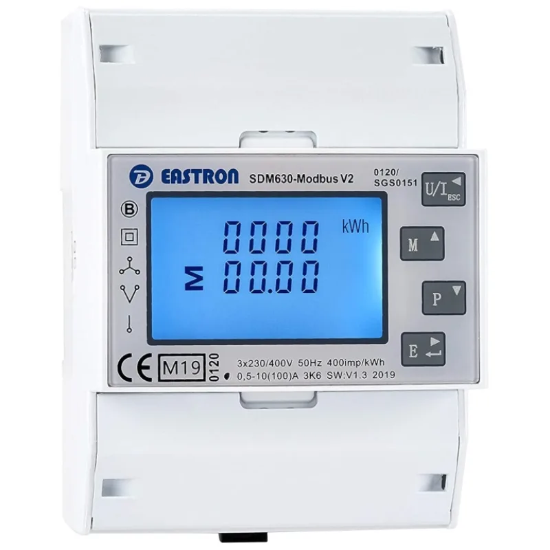 Elektromer 3F na DIN lištu trojfázový EASTRON 2-tarif SDM630MCT-2T V2 X/5A MID Modbus-RTU polopriamy