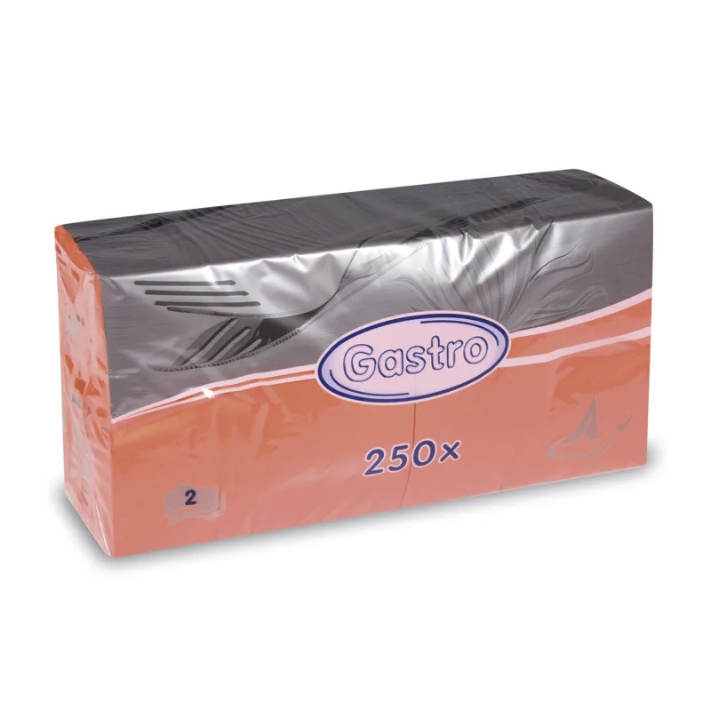 Ubrousky 2-vrstvé 33 x 33 cm oranžové [250 ks] (86915)P3,4N