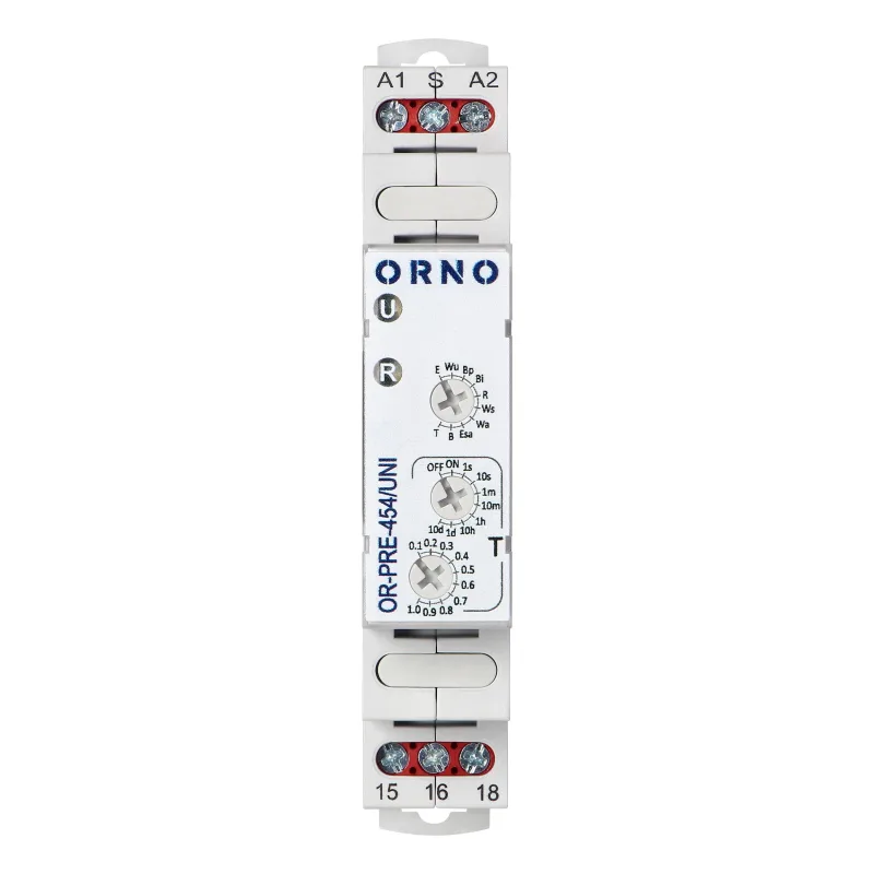 ORNO Časové relé OR-PRE-454/UNI - 10 funkcií, univerzálne napájanie 12 - 240VAC/DC