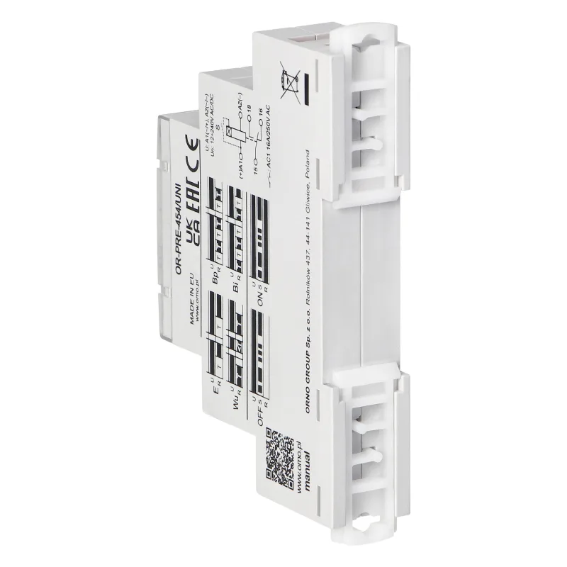 ORNO Časové relé OR-PRE-454/UNI - 10 funkcií, univerzálne napájanie 12 - 240VAC/DC
