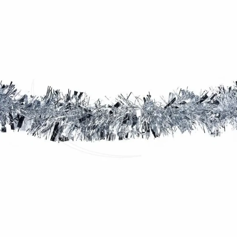 Dekorativní řetěz (PET) stříbrný Ø11cm x 2m [1 ks] (66814)
