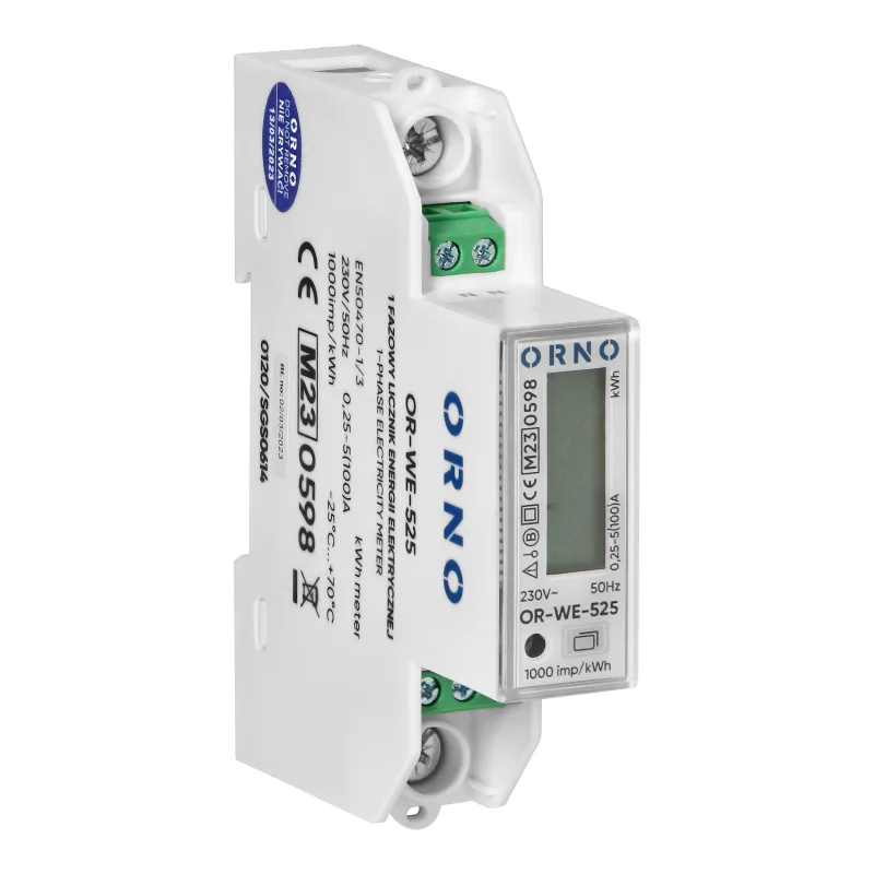 ORNO Elektromer jednofázový na DIN lištu OR-WE-525 100A RS-485 Modbus multi-tarif MID