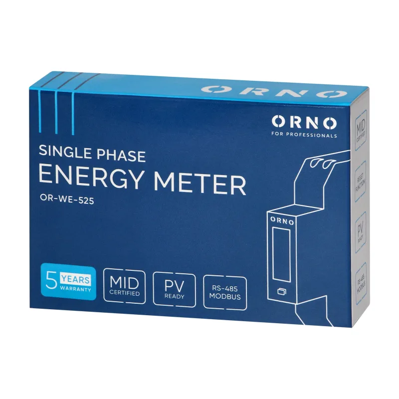 ORNO Elektromer jednofázový na DIN lištu OR-WE-525 100A RS-485 Modbus multi-tarif MID