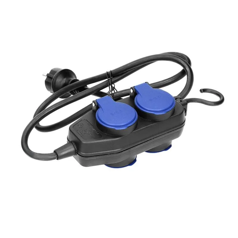 ORNO Závesný predlžovací kábel 4 x zásuvka 230, kábel 5m H05RR-F 3x1.5 mm2 guma plus háčik