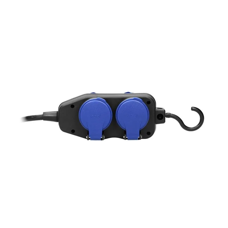 ORNO Závesný predlžovací kábel 4 x zásuvka 230, kábel 5m H05RR-F 3x1.5 mm2 guma plus háčik