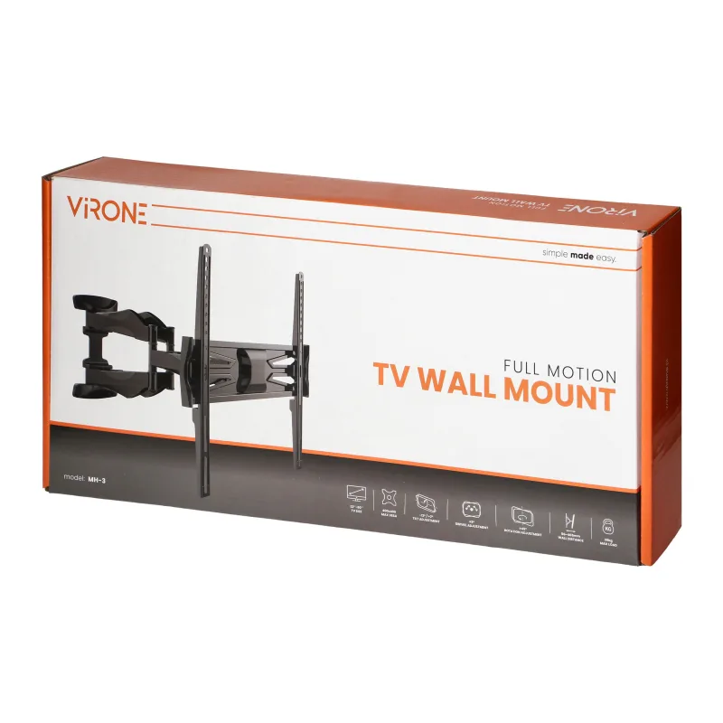 VIRONE Plne nastaviteľný TV držiak MH-3 na stenu pre veľkosť 32″–60″