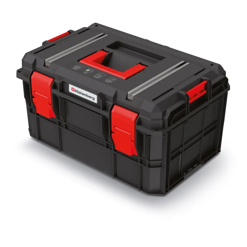 Kistenberg Kufor na náradie X BLOCK TECH čierny 546x380x307 2 hliníkové lišty v kryte KXB604030G-S411