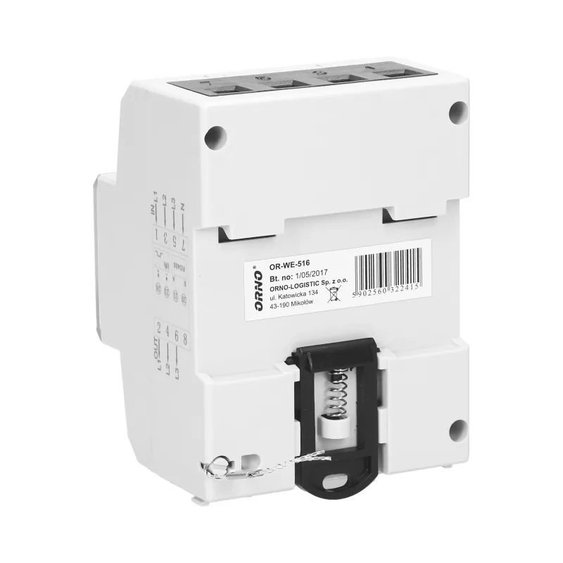 Elektromer trojfázový na DIN lištu ORNO OR-WE-516 80A MID RS-485 Modbus