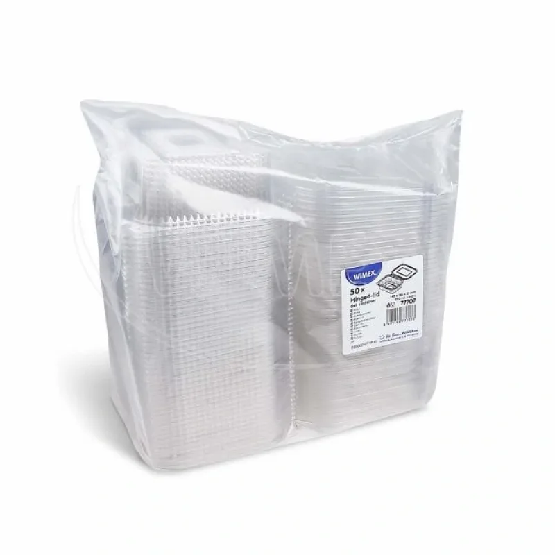 NEPOSÍLÁME - Miska hranatá průhledná s integrovaným víčkem 750 ml (rPET) [50 ks] Pouze osobní odběr (77707)