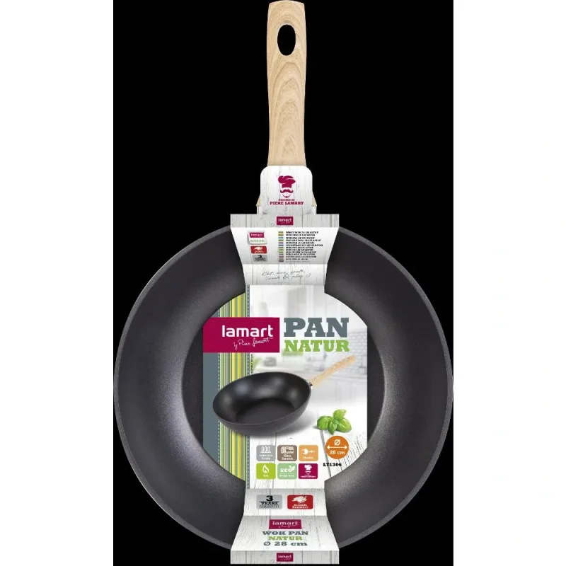 LT1306 Pánev WOK 28 cm NATUR LAMART