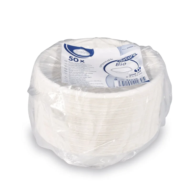 Miska kulatá BIO cukrová třtina 300 ml, Ø 15 x 4,5 cm [50 ks] (42230-3C)