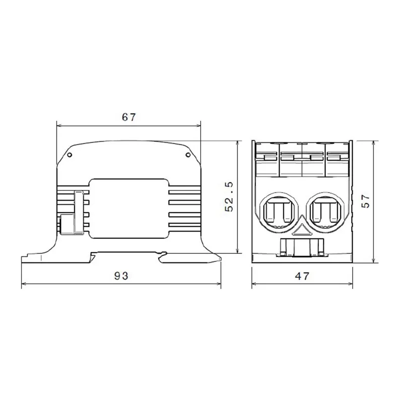 Univerzálna svorka SIMBLOCK STB 95-2 sivá Al/Cu 2x95mm2 jednopólová, 4 otvory