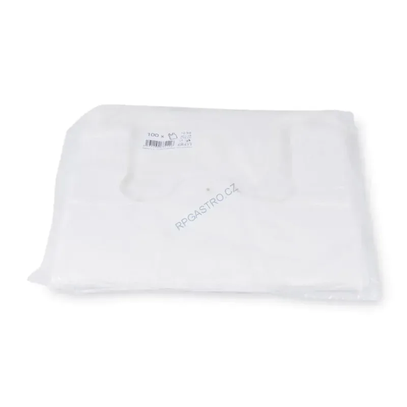 Tašky 10 kg (HDPE) bílé 30+18 x 55 cm [100 ks] (68411 - 11N)