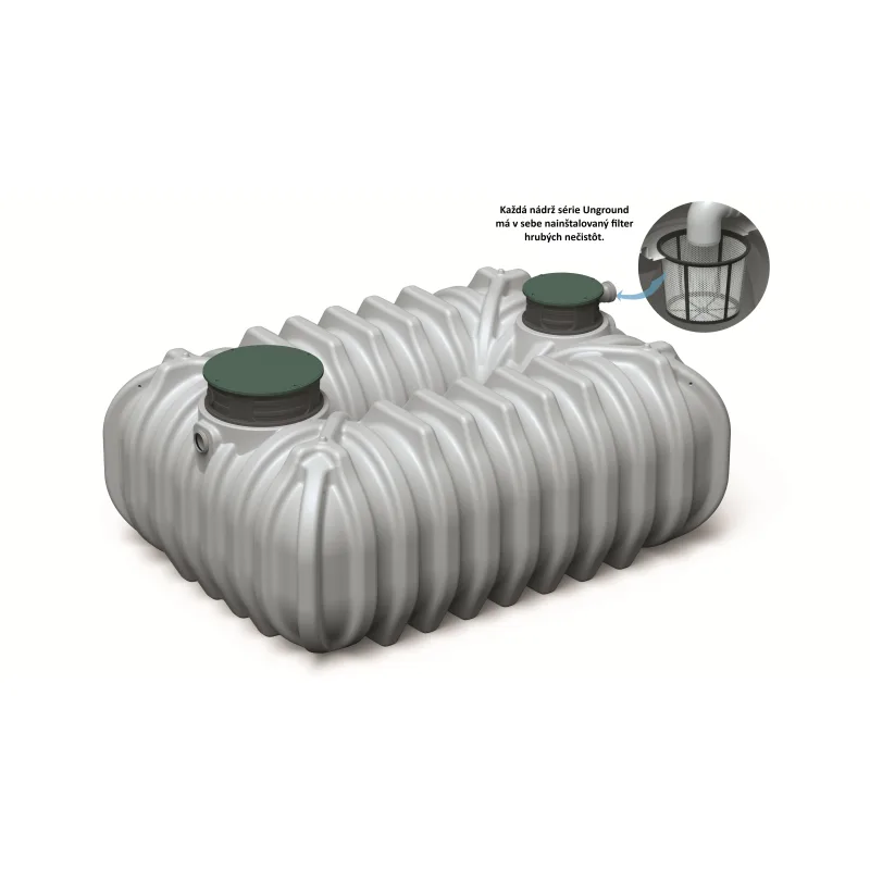 Prosperplast s.r.o. Podzemná plastová nádrž Unground Tank R-7000 (7000 litrov) monolit na dažďovú vodu čierna