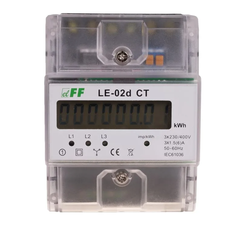 F&F Elektromer trojfázový polopriamy, 3x 230/400V, X/5A polopriame meranie LE-02d CT