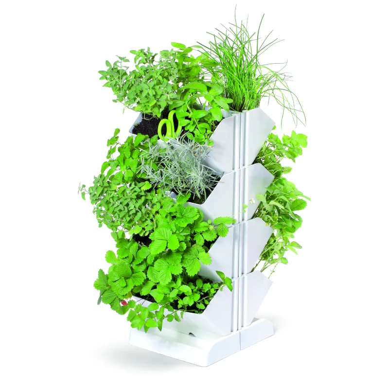 Prosperplast s.r.o. Kvetináč vertikálny s nožnicami na bylinky MINI CASCADE biely IO1W200-S449