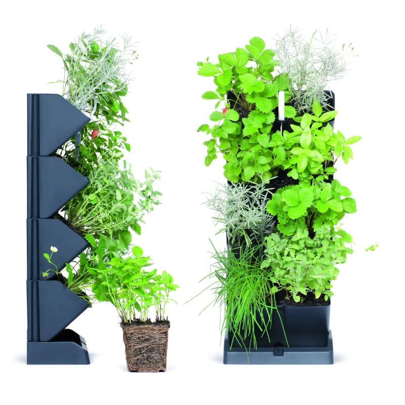 Prosperplast s.r.o. Kvetináč vertikálny s nožnicami na bylinky MINI CASCADE antracit IO1W200-S433