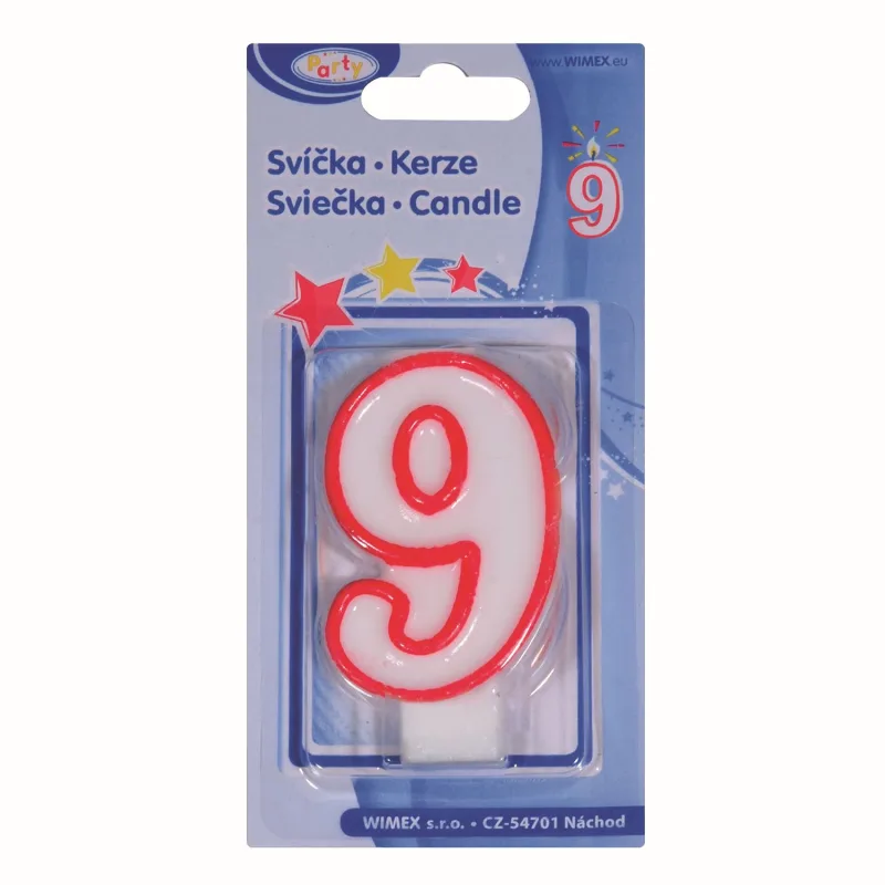 Číslová svíčka (9) 75 mm [1 ks] (37009 - 6D)