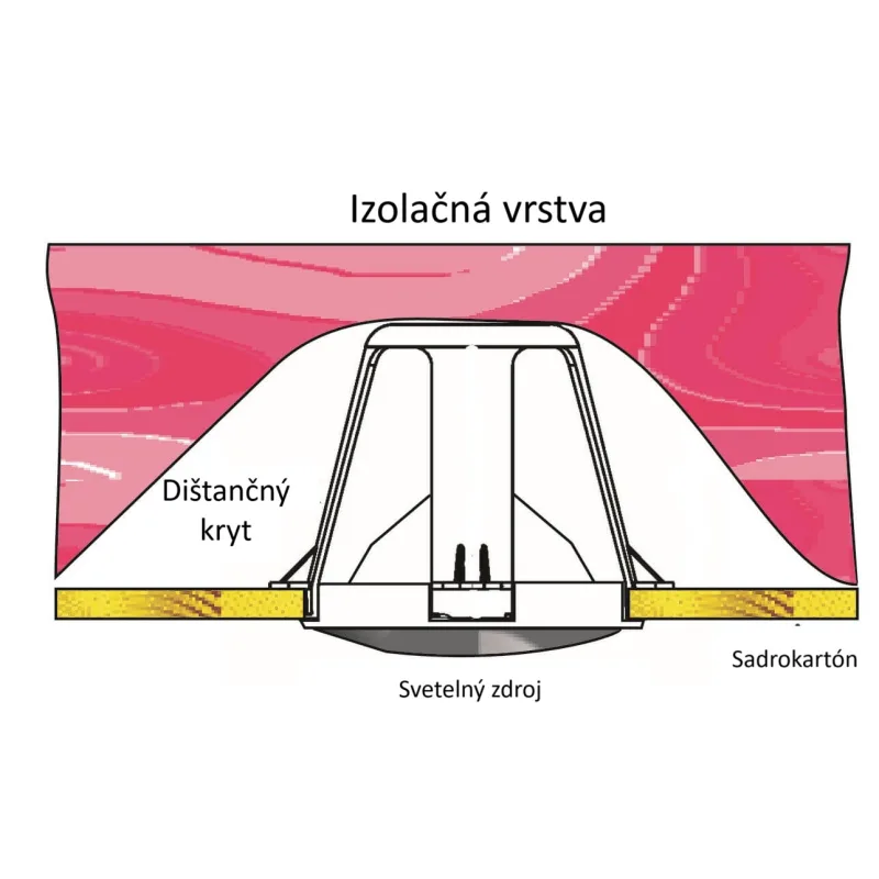 Simet s.a. Dištančný kryt bodového svietidla D60 modrý 60 až 85mm do podľadu pre led a halogén
