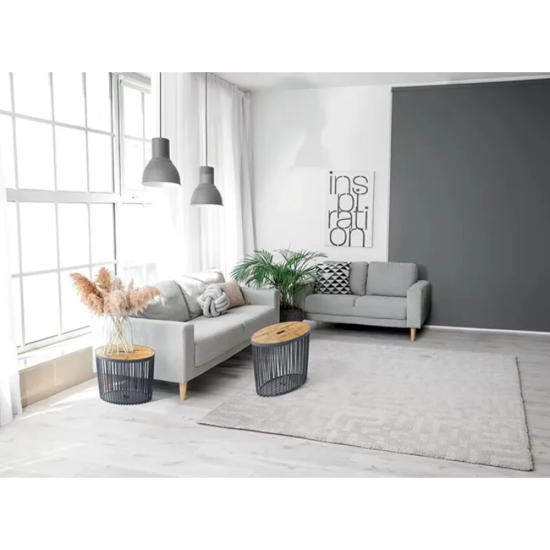 Prosperplast s.r.o. Univerzálne dekoračné koše CLUBO Set 2 ovál s bambusovými viečkami 30+55l antracit úložný box ICLUE1ST-S433