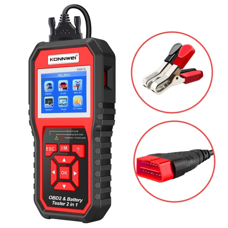 Diagnostický merač, OBD2 skener, tester batérií Konnwei KW870 autodiagnostika