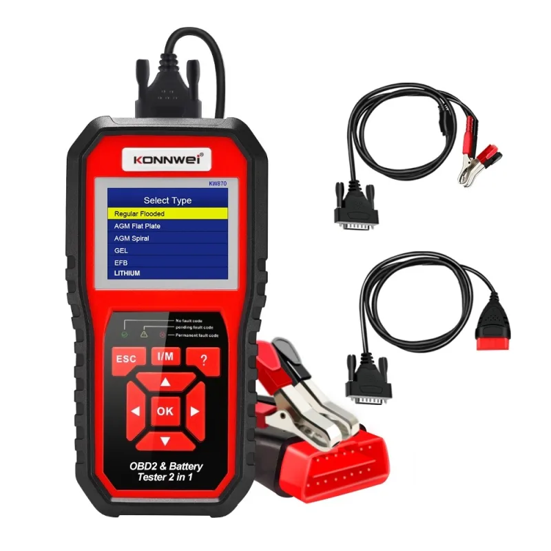 Diagnostický merač, OBD2 skener, tester batérií Konnwei KW870 autodiagnostika