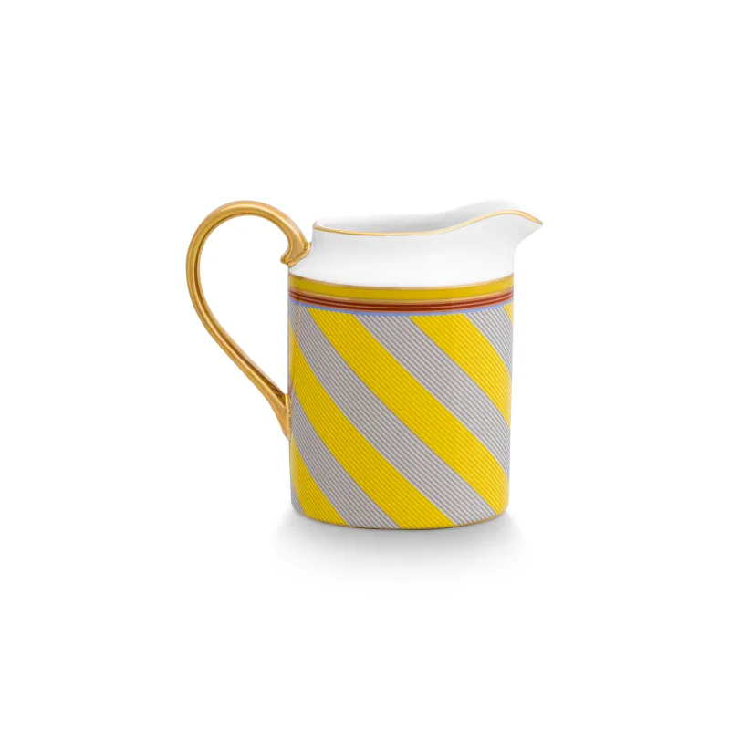 Pip Studio Pip Chique Stripes mlékovka 260ml, žlutá