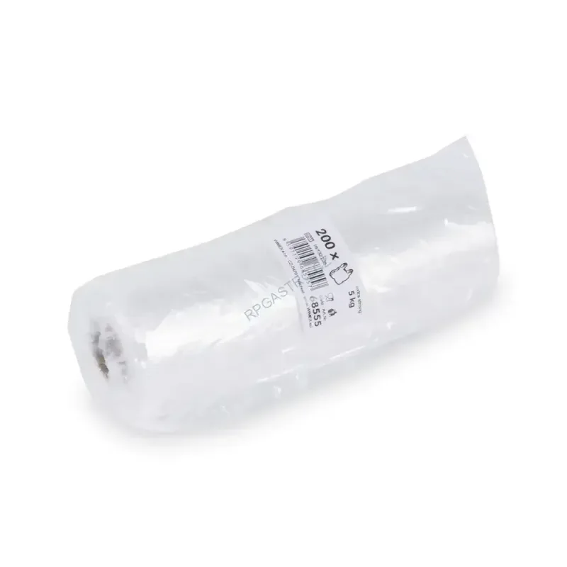 Tašky 5 kg (HDPE) transparentní (rolované) -extra silné- [200 ks] (68555 - 6D)