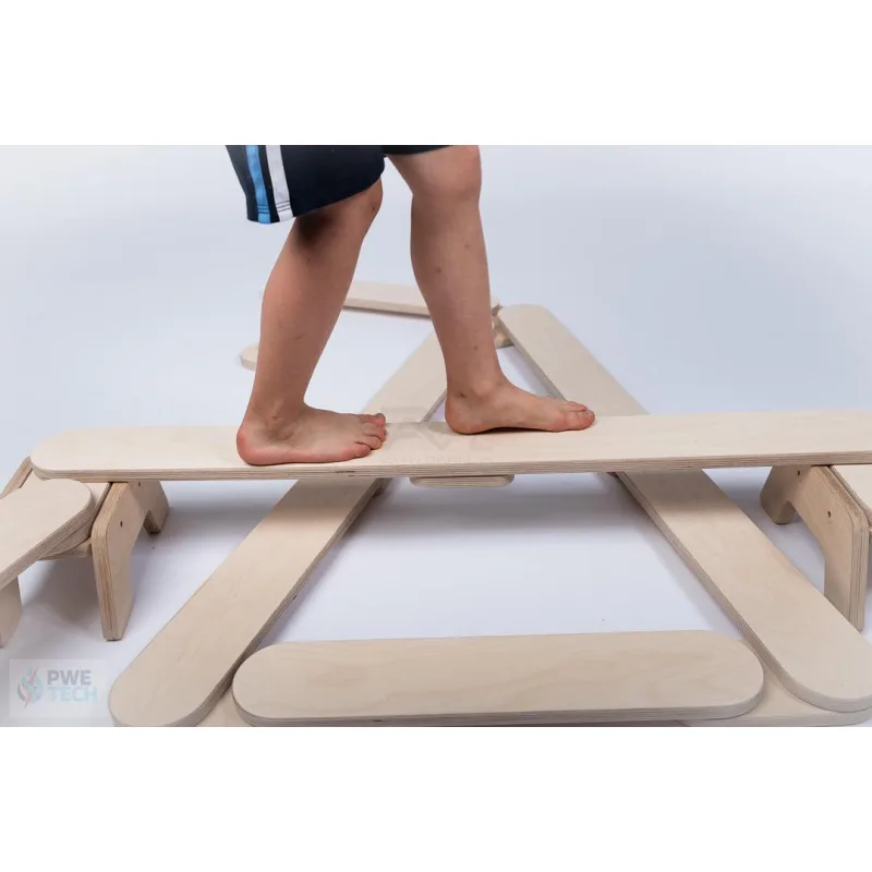 DAPAL Montessori balančná dráha Set balančných dosiek prírodných 1120 × 240 × 170 mm