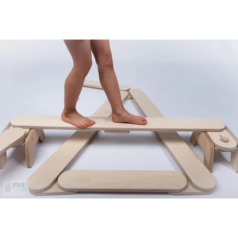 DAPAL Montessori balančná dráha Set balančných dosiek prírodných 1120 × 240 × 170 mm