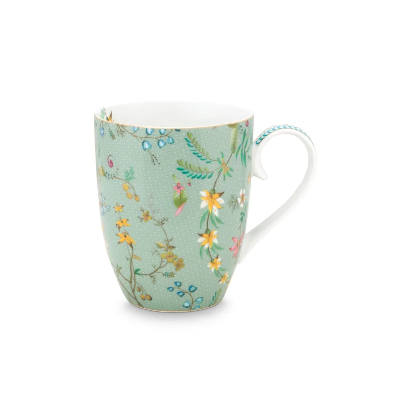 Pip Studio Jolie flowers blue sada 2 hrnečků 350ml, dárkové balení, modré