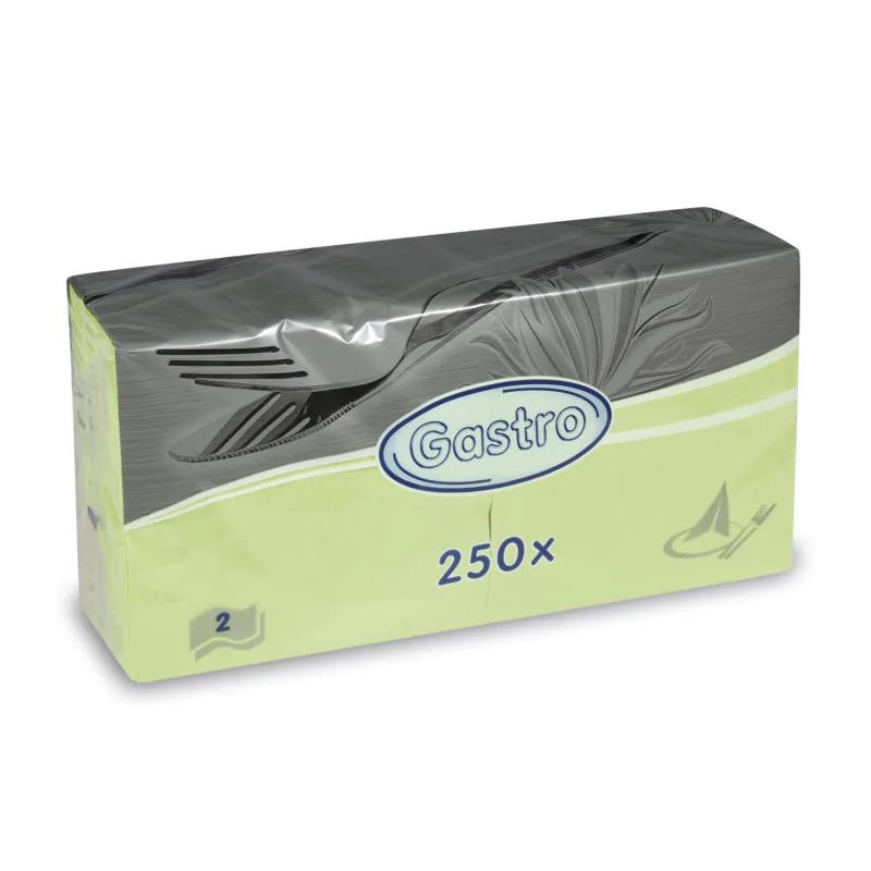 Ubrousky 2-vrstvé 33 x 33 cm žlutozelené [250 ks] (86917)P3,4N