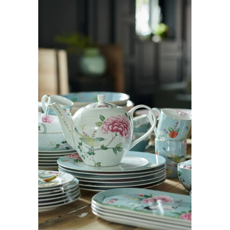 Pip Studio Blushing Birds white, talíř, průměr 26,5cm, bílý