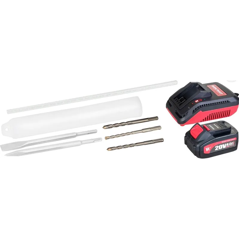 Kladivo Worcraft CRH-S20LiBDM, 20V Li-ion, ShareSYS, SDS+ 4,5J, bezuhlíkové, SET 1x akumulátor 4.0Ah, 1x rýchlonabíjačka