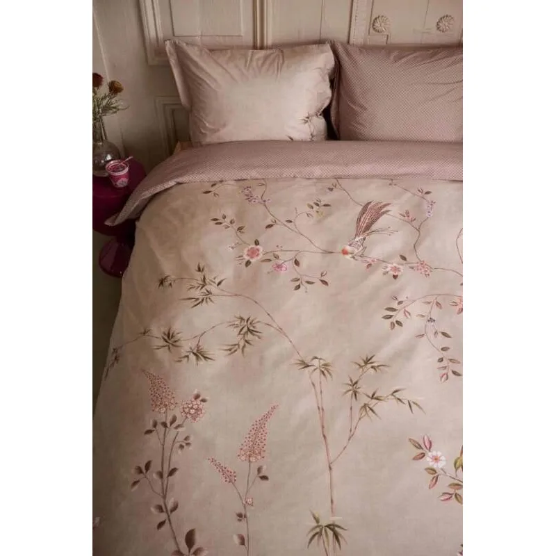 Pip Studio perkálové povlečení Bamboo Blossom béžový 140x200 + 70x90 cm