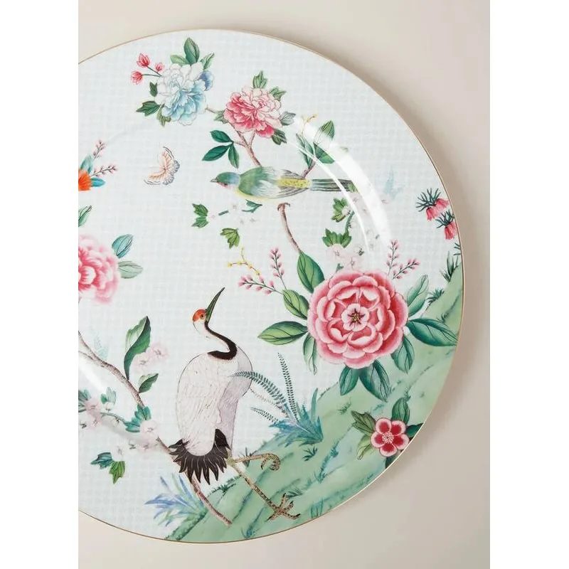 Pip Studio Blushing Birds white, talíř, průměr 32cm, bílý