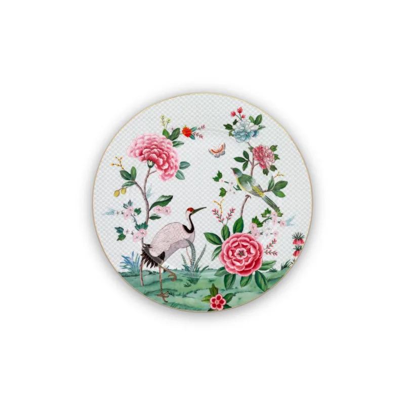 Pip Studio Blushing Birds white, talíř, průměr 32cm, bílý
