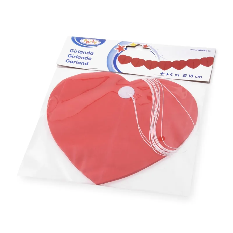 Papírová girlanda SRDCE 4 m (Ø 18 cm) [1 ks] (82209)