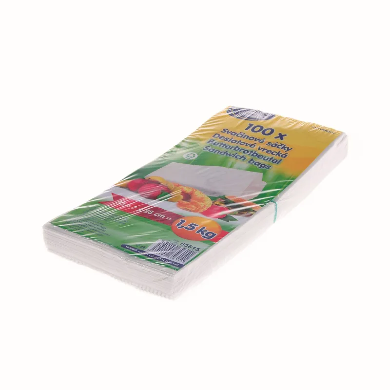 Svačinové papírové sáčky bílé 1,5 kg (14+7 x 29 cm) [100 ks] (65615)