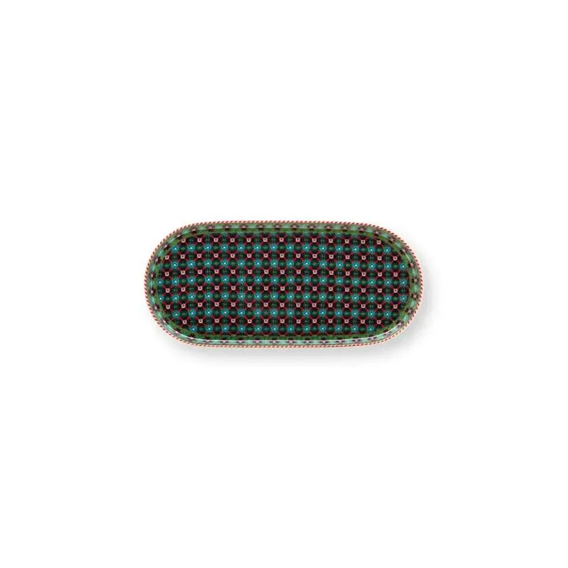 Pip Studio Berry Blues servírovací tác 25x12cm, zelený