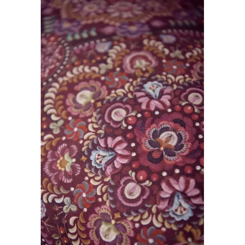 Pip Studio povlečení z počesaného kepru Mosaico tmavě červené 140x200 + 70x90 cm