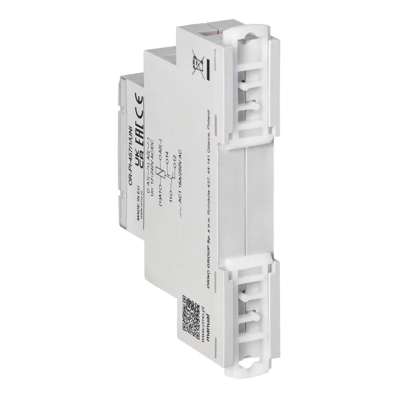 ORNO Univerzálne inštalačné relé 1P/1CO/1W 16A, 12-230 VUC 16 A / 250 V AC, 16 A / 24 V DC