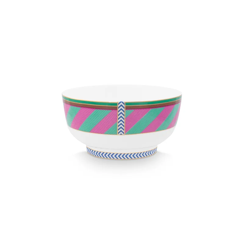 Pip Studio Pip Chique Stripes miska ∅15.5cm, růžovo-zelená