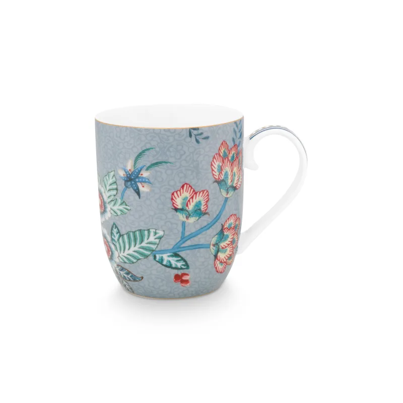 Pip Studio Flower Festival hrneček 180ml, modrý