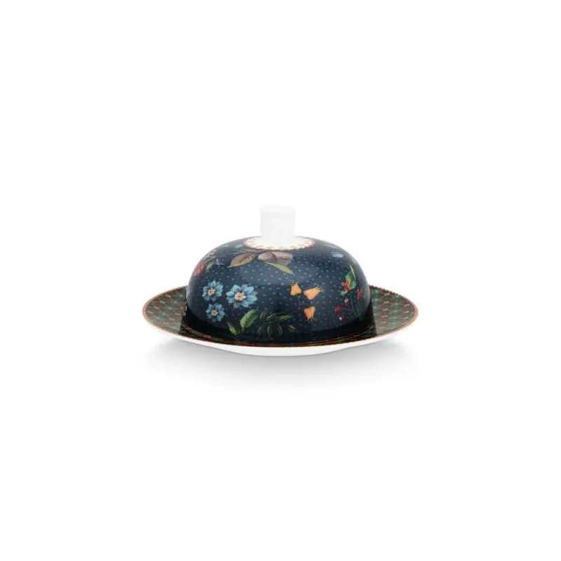 Pip Studio Berry Blues máselnice 17x8cm, modrý