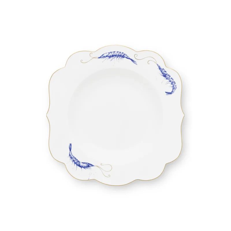 Pip Studio Royal Yerseke hluboký talíř Ø23,5cm, bílo-modrá