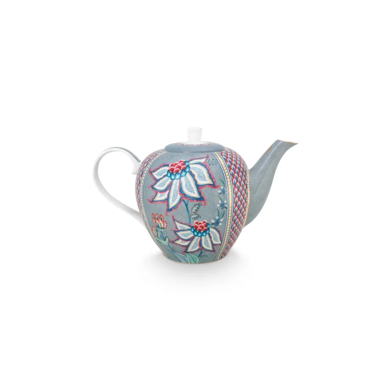 Pip Studio Flower Festival velká čajová konvice 1,6l, modrá