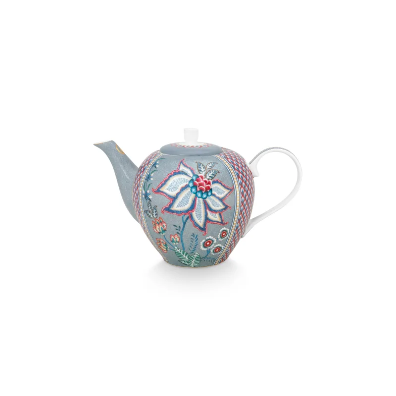 Pip Studio Flower Festival velká čajová konvice 1,6l, modrá