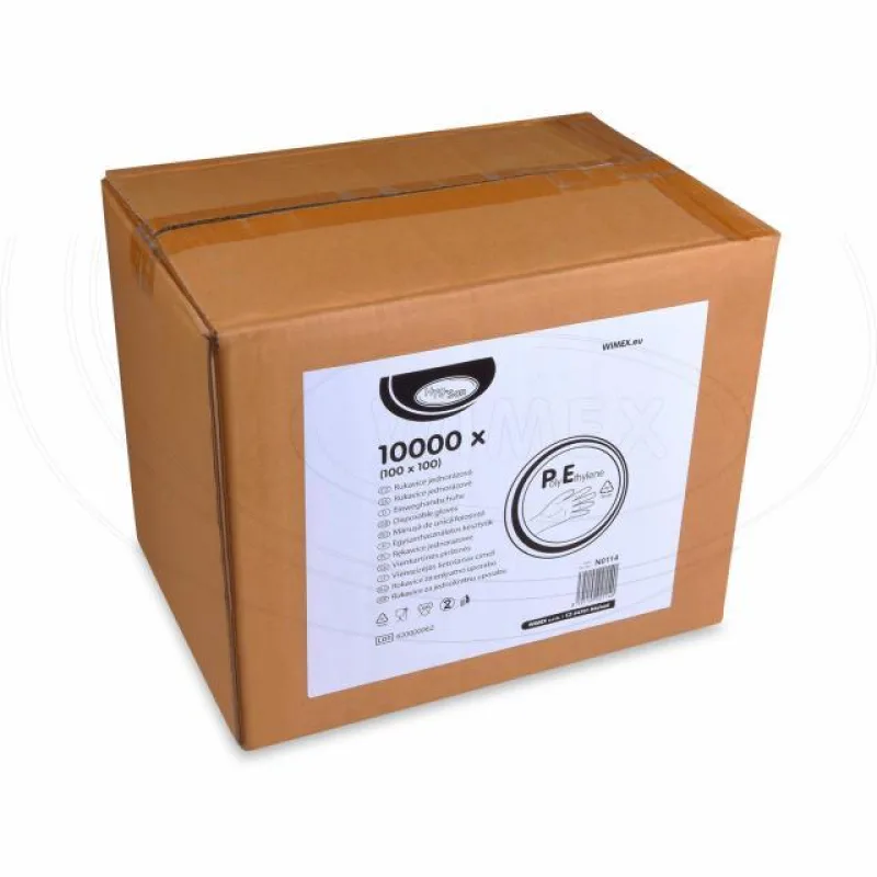 Rukavice jednorázové HDPE (velikost L) [100 x 100 ks] (N0114)