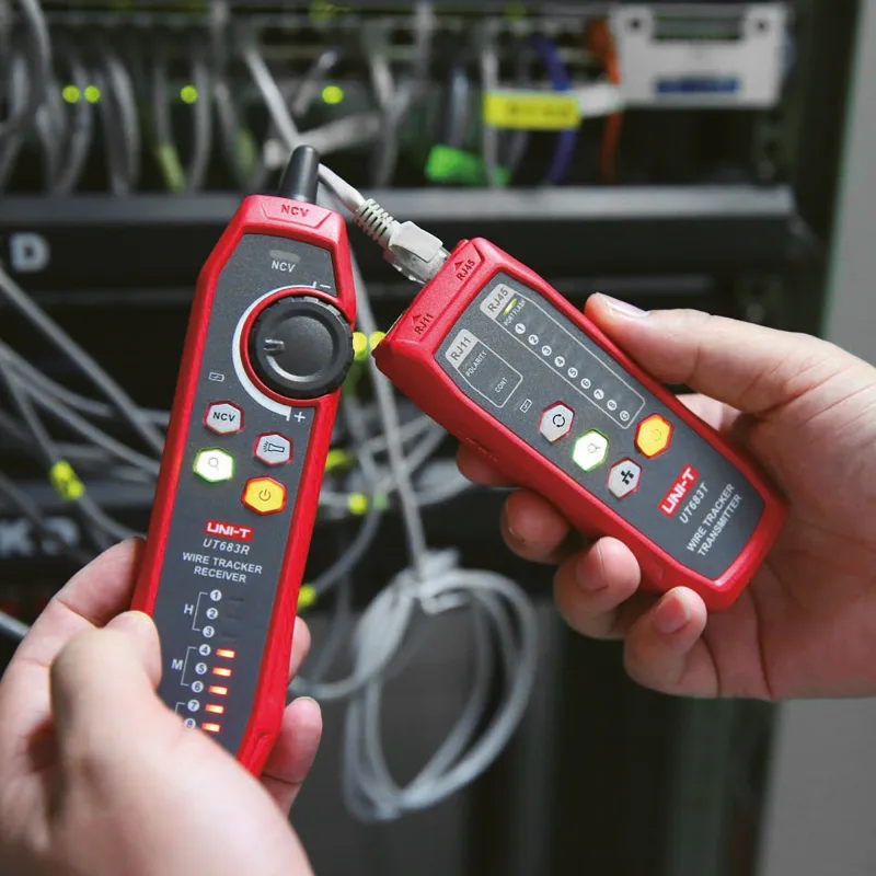 Vyhľadávač párov vodičov káblov Uni-T UT683KI RJ11 a RJ45 MIE0457
